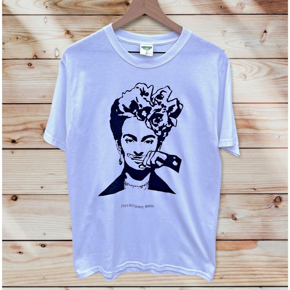 Reef Cancun Cozumel Shirt Men's M White Frida Kahlo Graphic Tee Mexico Travel